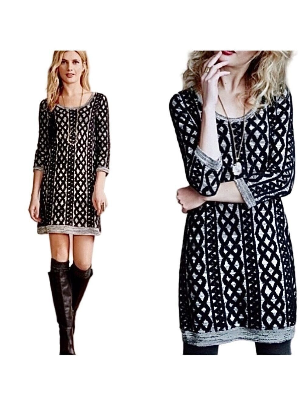 MOTH {Anthropologie} Textured Shaker Stitch Sweater Dress